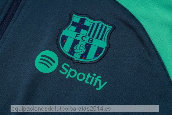 Nuevo Conjunto Completo Chaqueta Con Capucha Barcelona 23/24 Verde I Azul Baratas